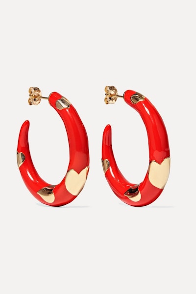 Net A Porter Amour 14-karat gold and enamel hoop earrings by Alison Lou, £1,570