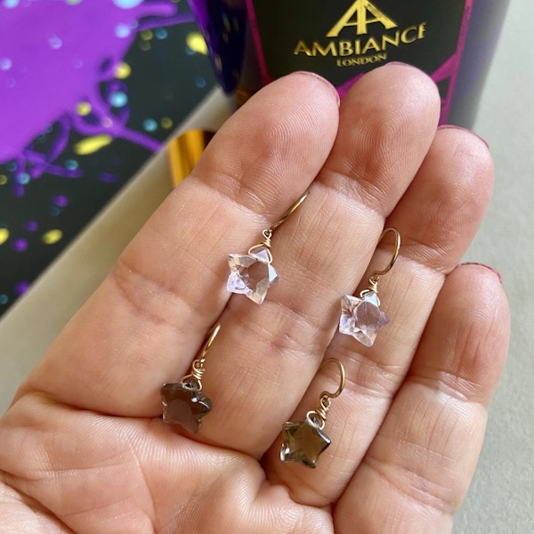 Claire Van Holthe, Amethyst Star Earrings - £180 These hand-made star amethyst earrings are a must-have. They would look beautiful worn casually in the day and so elegant come nighttime.