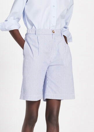 Comptoir Des Cotonniers Cotton Shorts Seeksucker Stripes, £90
