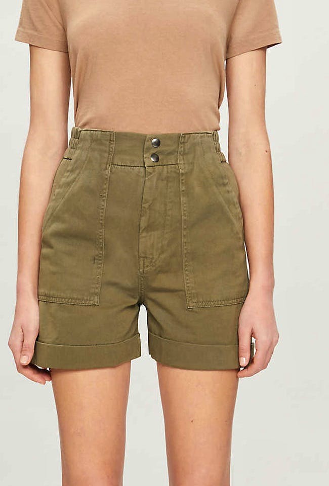 Selfridges Maje Idole High-Rise Cotton Canvas Shorts, £135