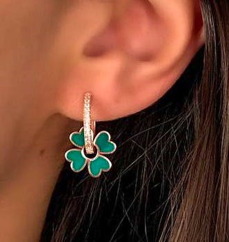 Emila London Alissa Green Enamel Earrings, £45