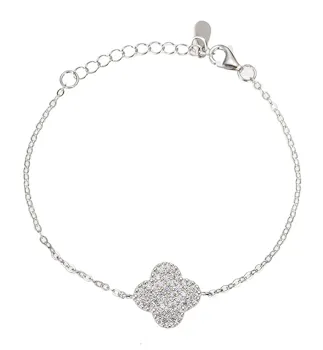 Four Clover Sterling Silver Bracelet