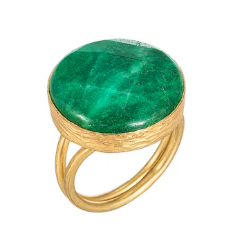 Aventurine Stone Gold Plated Ring