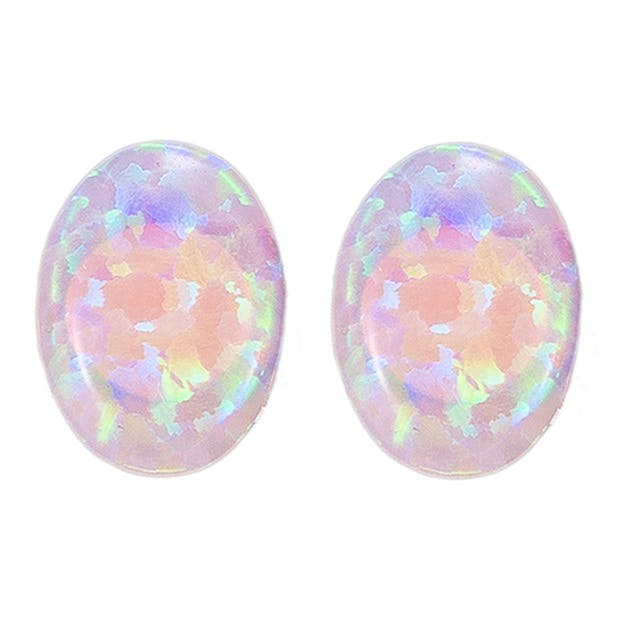 Ellipse Opal Stud Earring in Sterling Silver £12