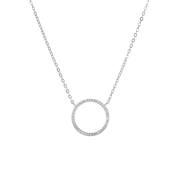 Circle with Cubic Zircon Sterling Silver Necklace £25