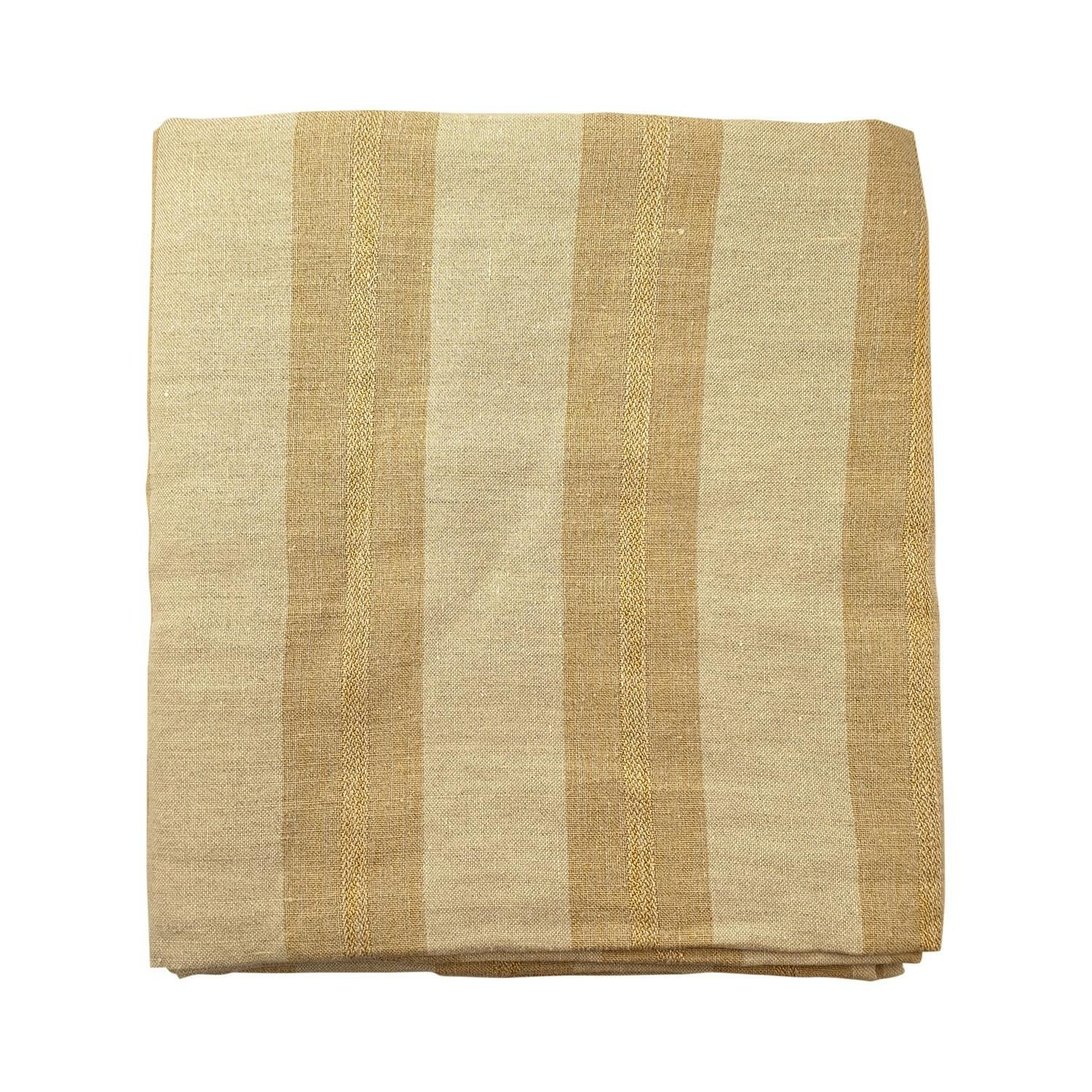 Pentreath and Hall Wide Stripe Tablecloth, Caramel, £175