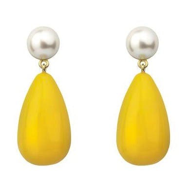 Wolf & Badger Yellow Drop Earrings, £155
