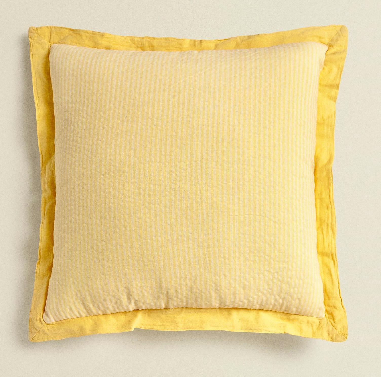 Zara Home Reversible Cotton And Linen Cushion Cover, NOW £12.99