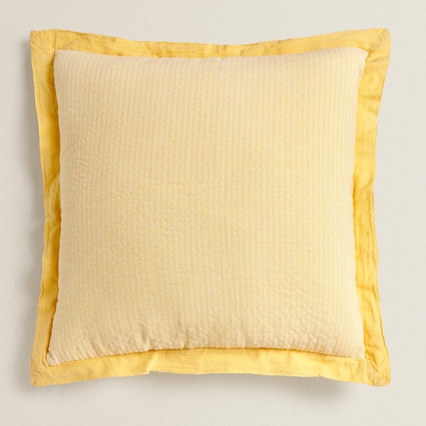Zara Home Reversible Cotton And Linen Cushion Cover, NOW £12.99