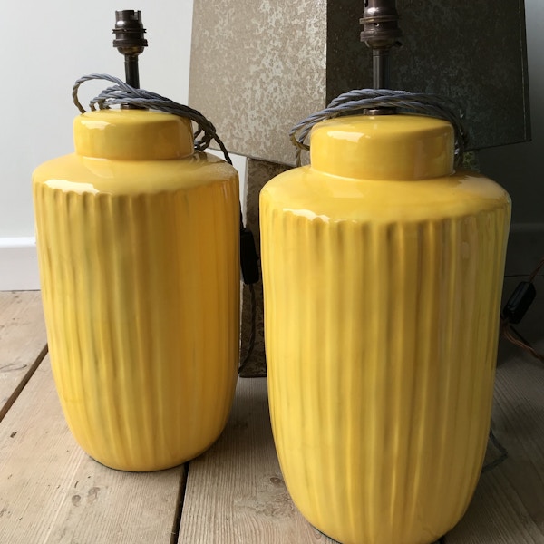 Miranda Berrow Ceramics Yellow Ribbed Lamp, £300