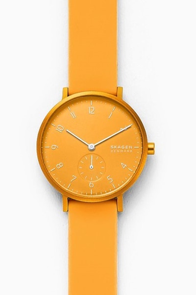 Skagen Aaren Kulor Yellow Silicone 36mm Watch, £89