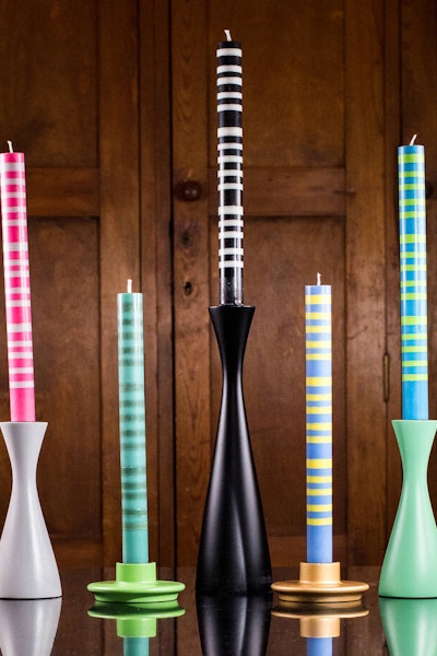 Not On The High Street Striped Candles, £20