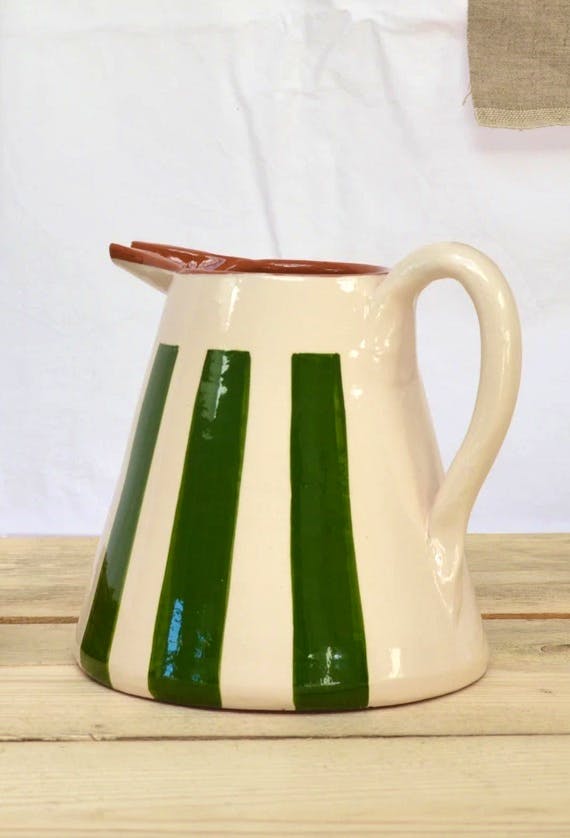 Lusophile Teracotta Striped Jug, £39