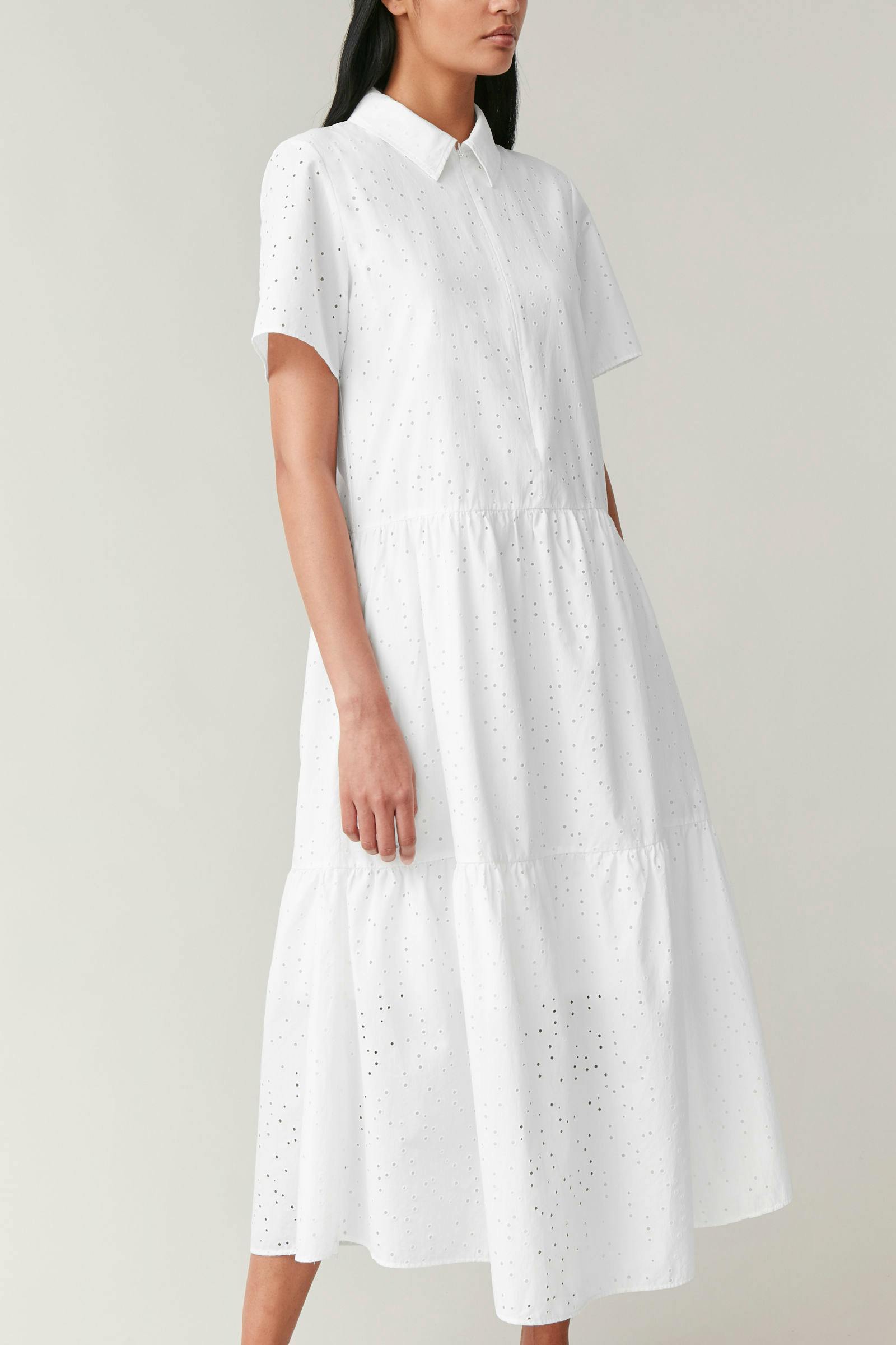 Cos Embroidered Dress With Gathered Panels, £79