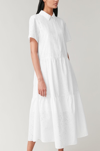 Cos Embroidered Dress With Gathered Panels, £79