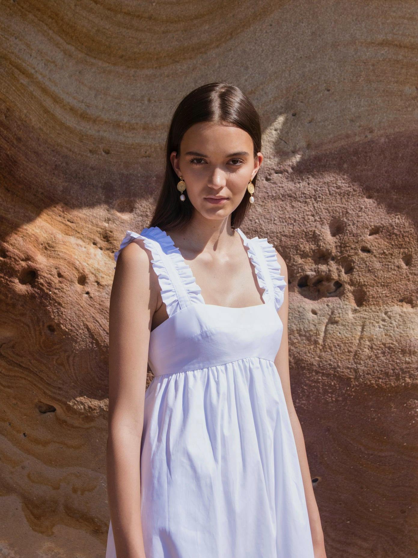 Matches Ephemera Ruffled-Strap Cotton Poplin Midi Dress, £475