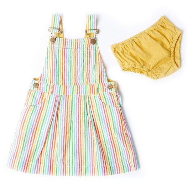 Dotty Dungarees Rainbow Seersucker Dress, £39