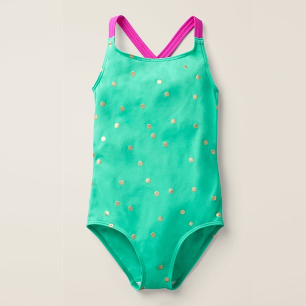 Boden Kids Green Spot Swimsuit, from £14