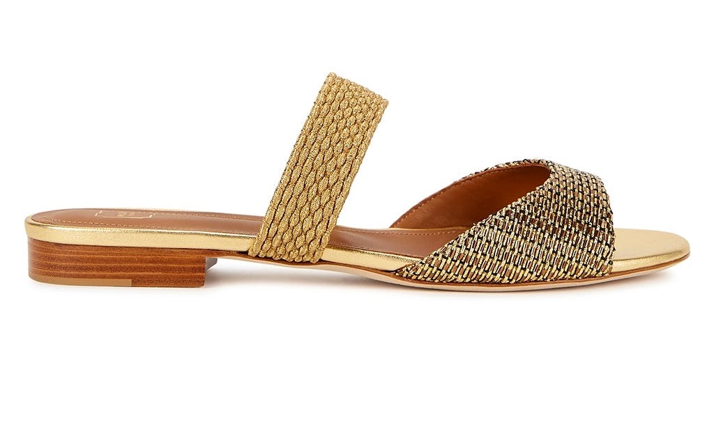 Harvey Nichols Malone Souliers Gold Leather Sandals, £425