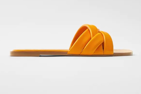 Zara Orange Leather Sandals, £29.99