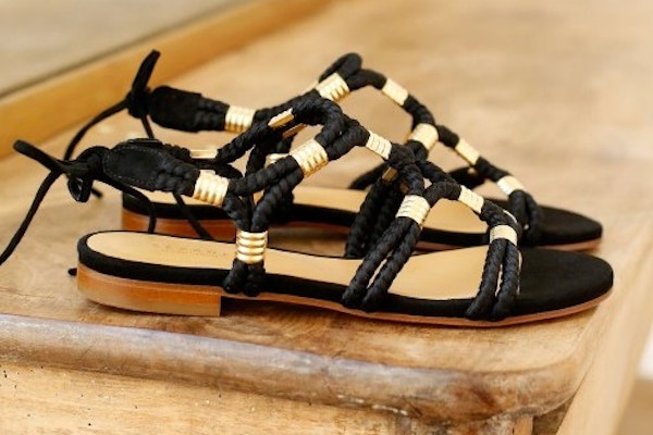 Sezane Low Stone Sandals, NOW €80