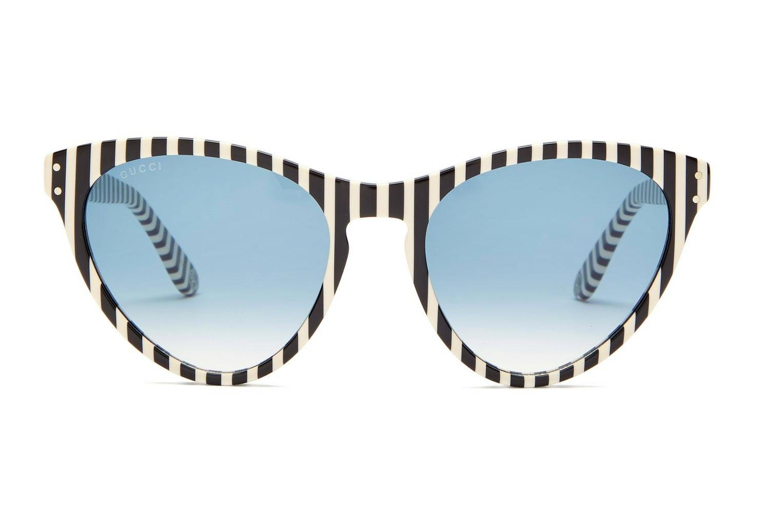 Matches Fashion Gucci Striped Oversized Cat-Eye Acetate Sunglasses, NOW £94