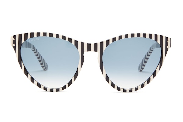Matches Fashion Gucci Striped Oversized Cat-Eye Acetate Sunglasses, NOW £94
