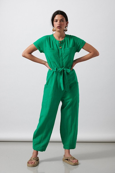 Sideline Kitty Jumpsuit Green, NOW £185
