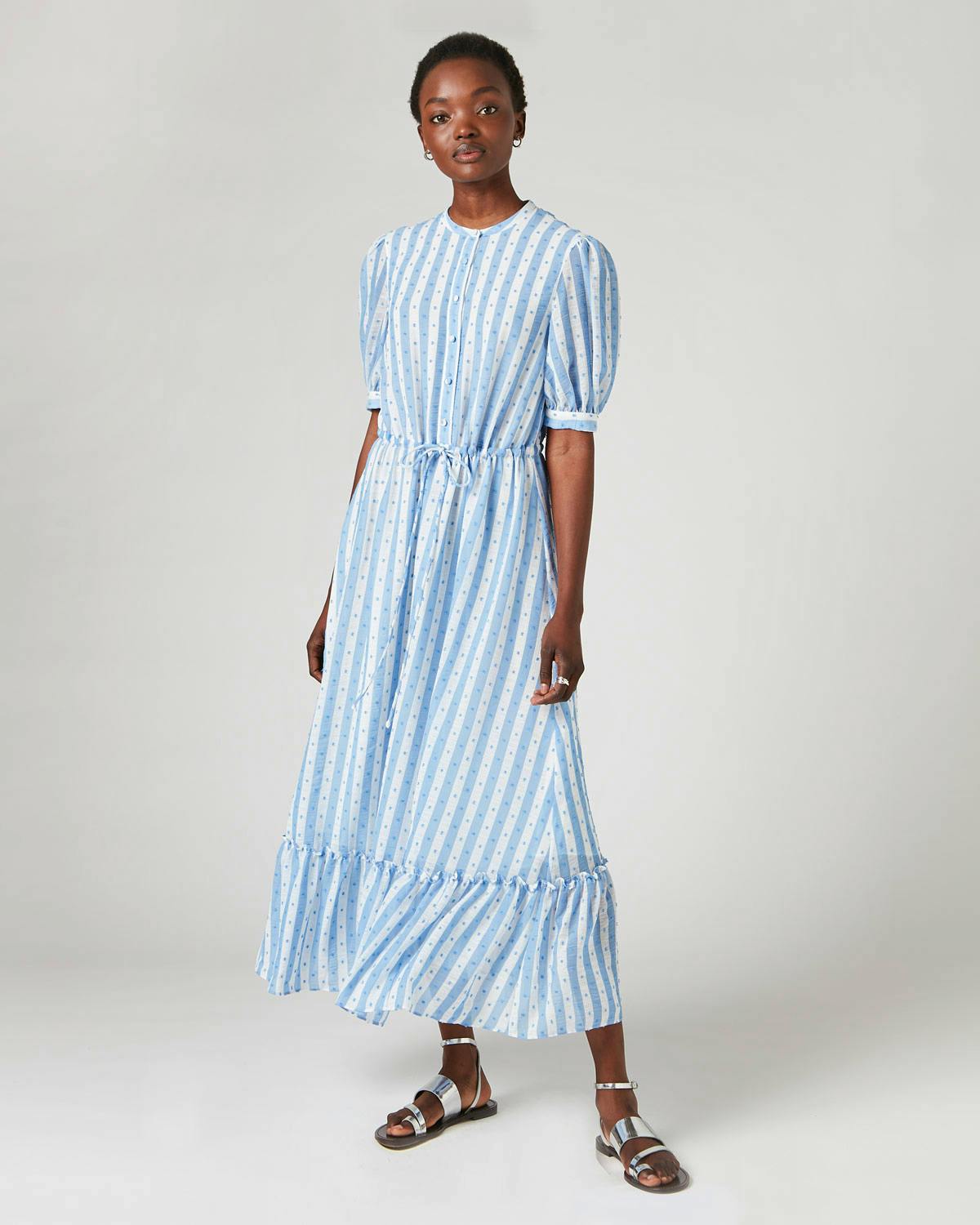 Jigsaw Draw String Textured Maxi Dress, £150