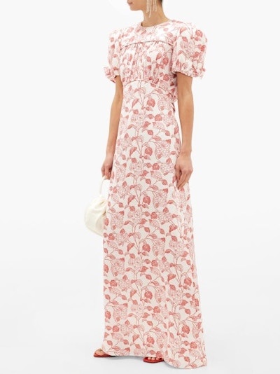 Shop Style The Vampire’s Wife Keira Liberty-Print Silk-Satin Dress, NOW £725
