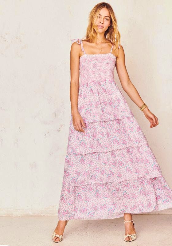 Love Shack Fancy Caressa Dress Candy Heart, £395