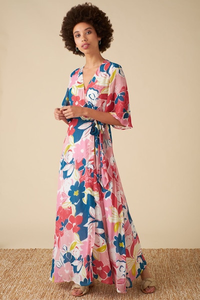Emily and Fin Chloe Pink Asilah Floral Wrap Dress, £145