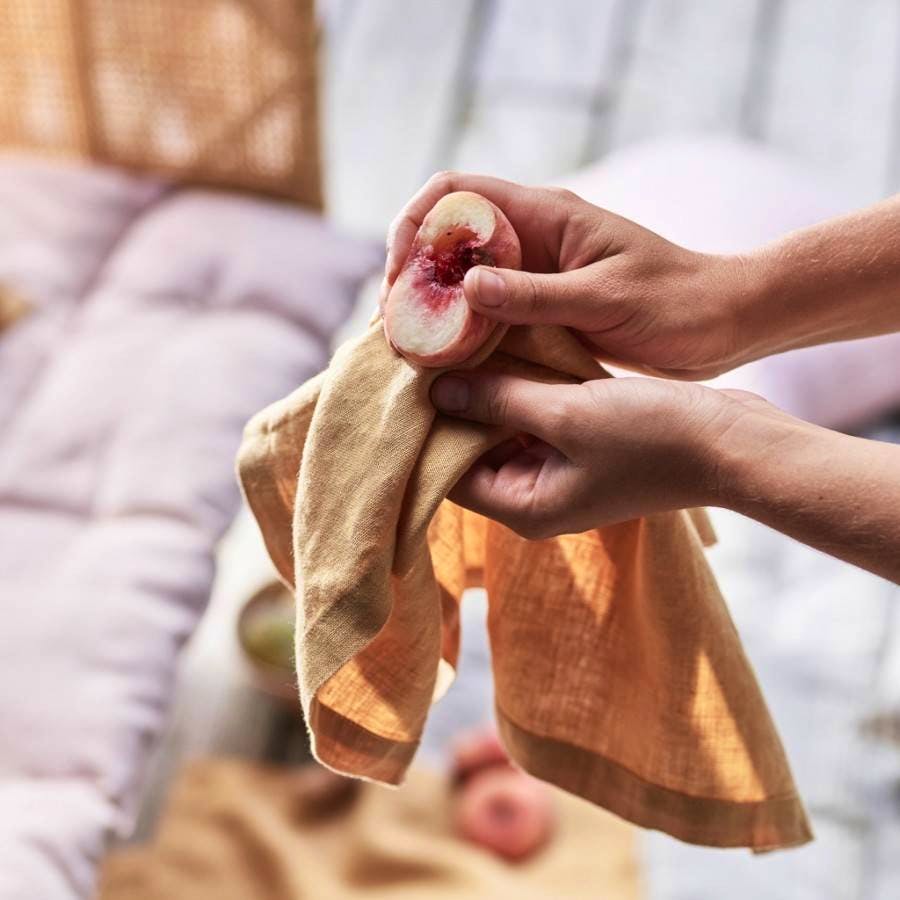 Honey Yellow Linen Napkins, Set of Two, £18 