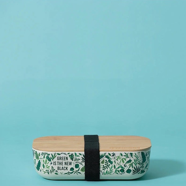 John Lewis Typhoon Pure 'Green Is The New Black' Bamboo Lunch Box, 800ml, Green/Natural, £12
