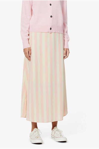 Selfridges Won Hundred Carol Stripe High-Waist Woven Skirt, £150