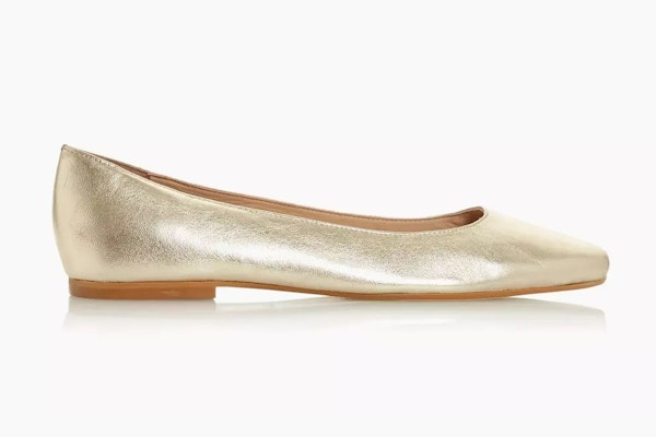 Dune Halliday Gold Square Tow Ballet Pump, £75