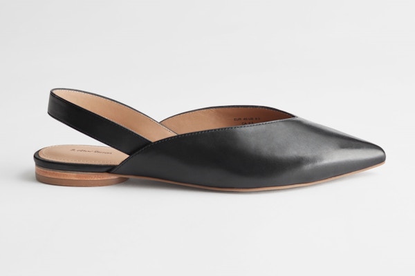 & Other Stories Pointed Leather Ballerina Flats, NOW £44