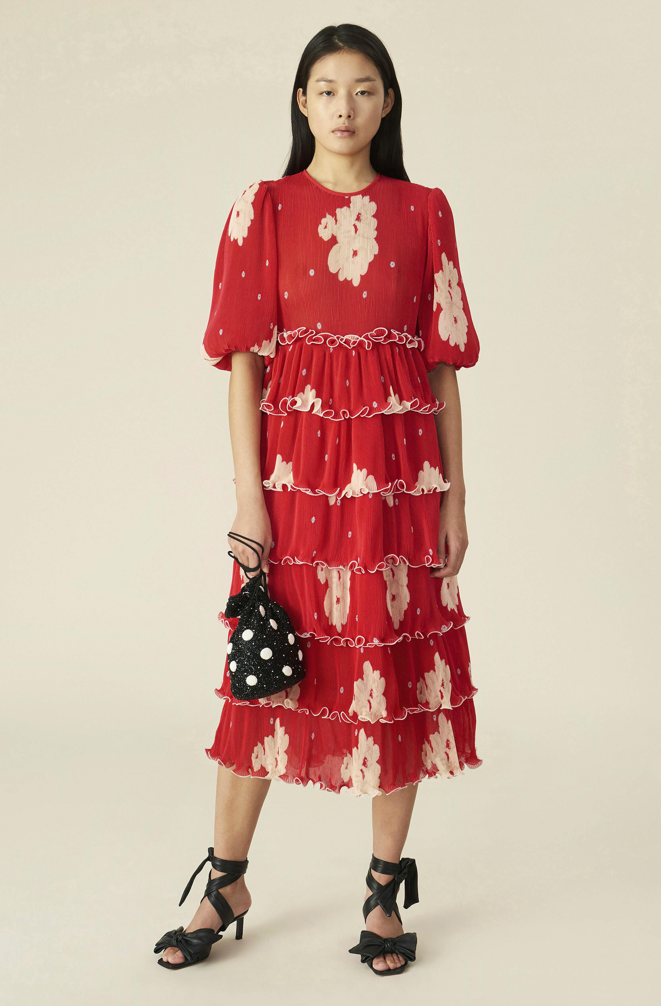 Ganni Pleated Georgette Maxi Dress, £205