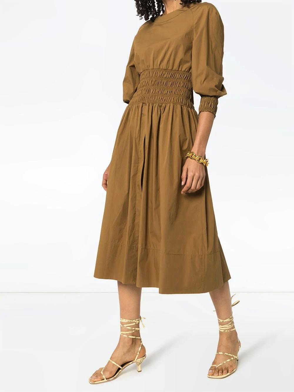 Three Graces London Arianna Dress in Tan, £495