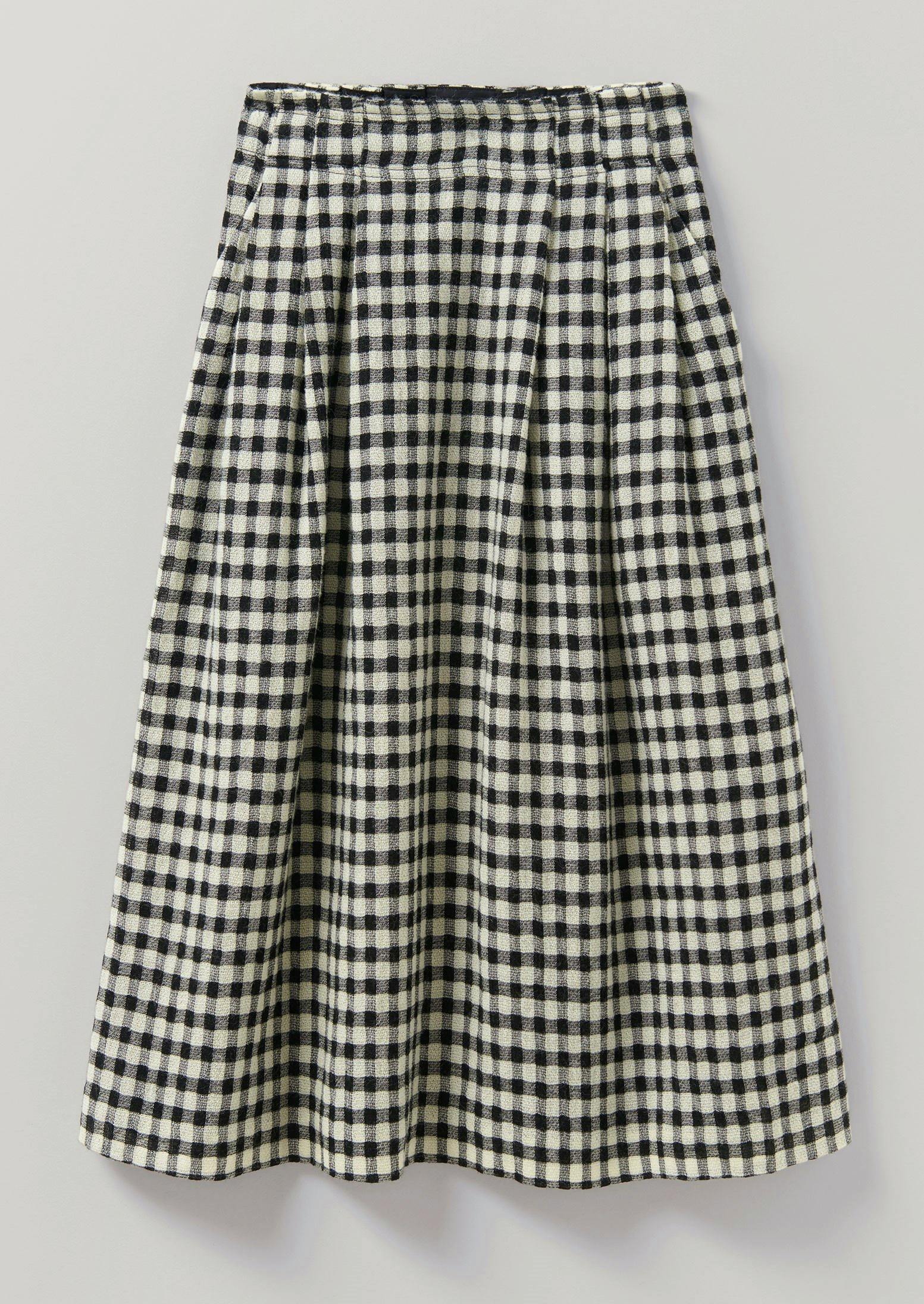 Toast Elin Wool Gingham Pleated Skirt, £195