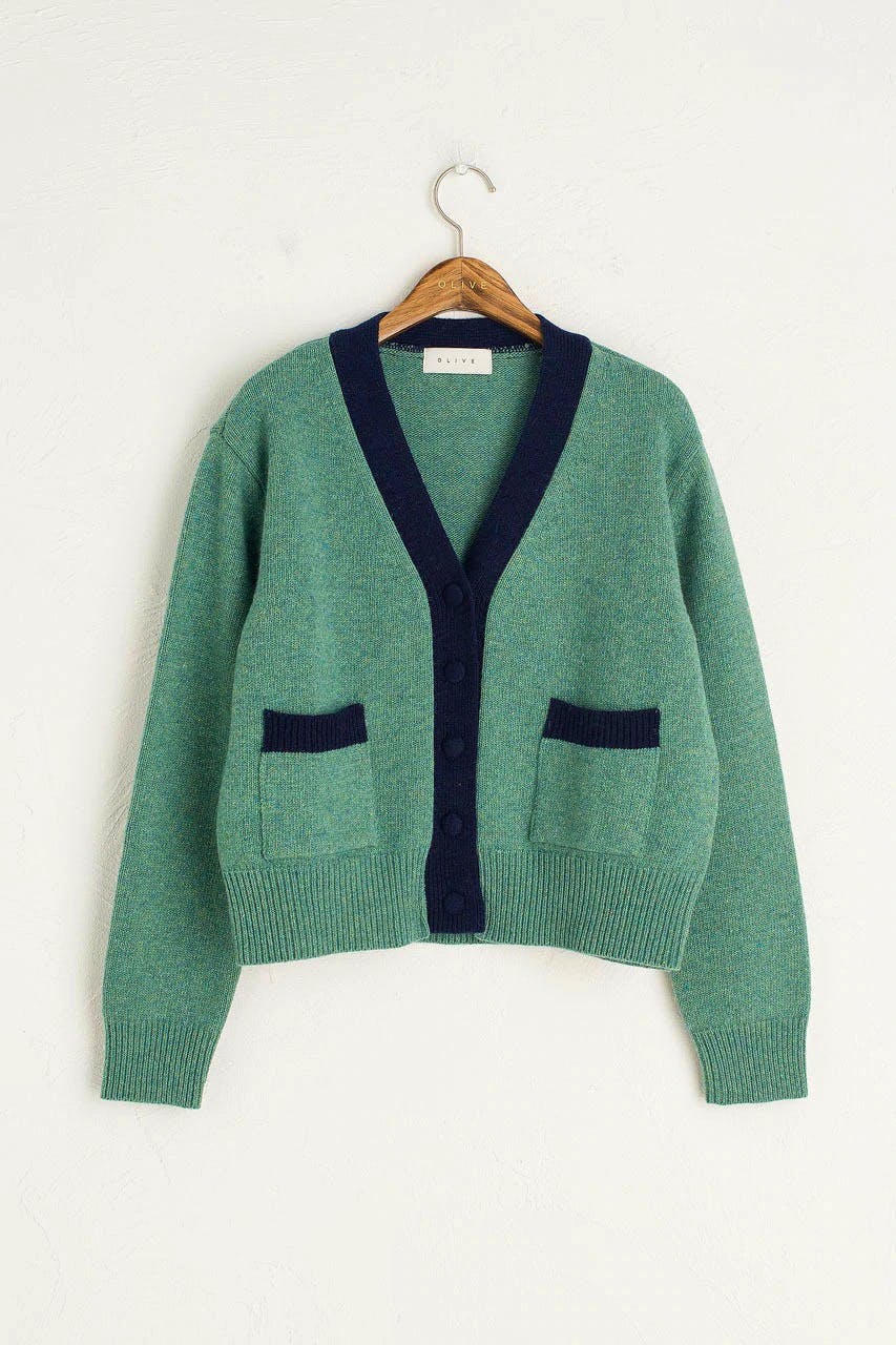 Olive Clothing Twin Pocket Cardigan, Mint, £8