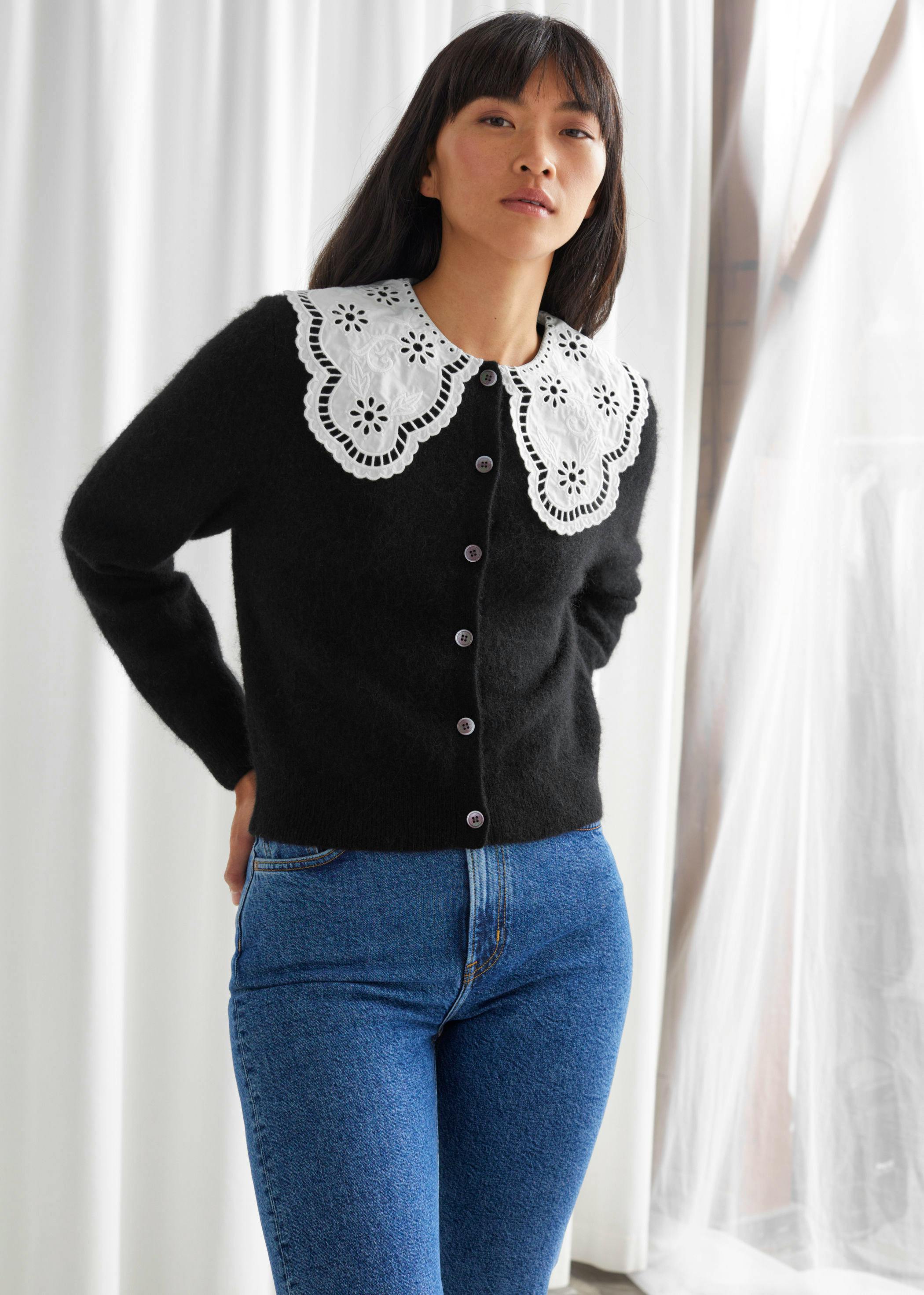 & Other Stories Alpaca Blend Statement Collar Cardigan, £95