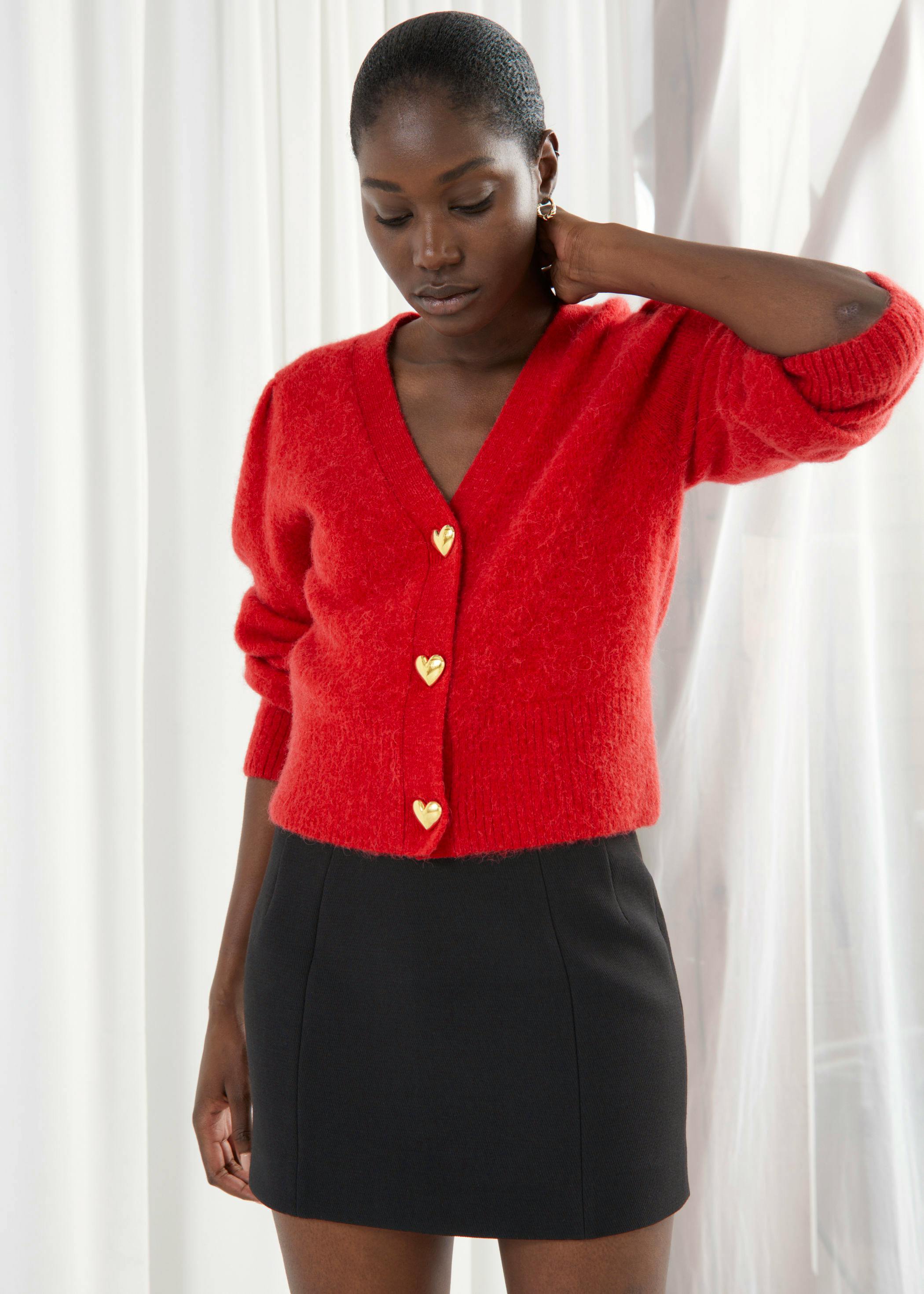 &Other Stories Heart Button Alpaca Cardigan, £69