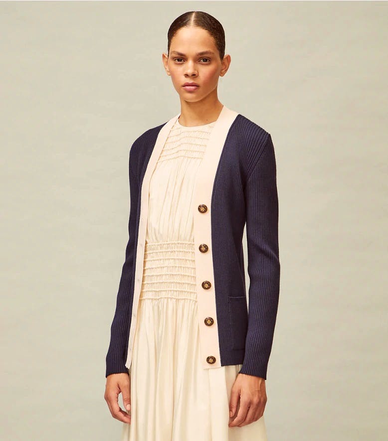 Tory Burch Ribbed Simone Cardigan, £310