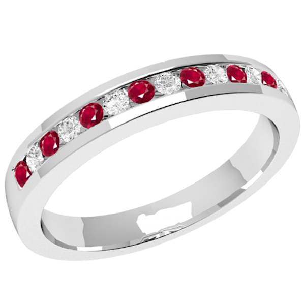 Classic Round Brilliant Cut Ruby & Diamond Eternity Ring in 18ct £822 to £1,113