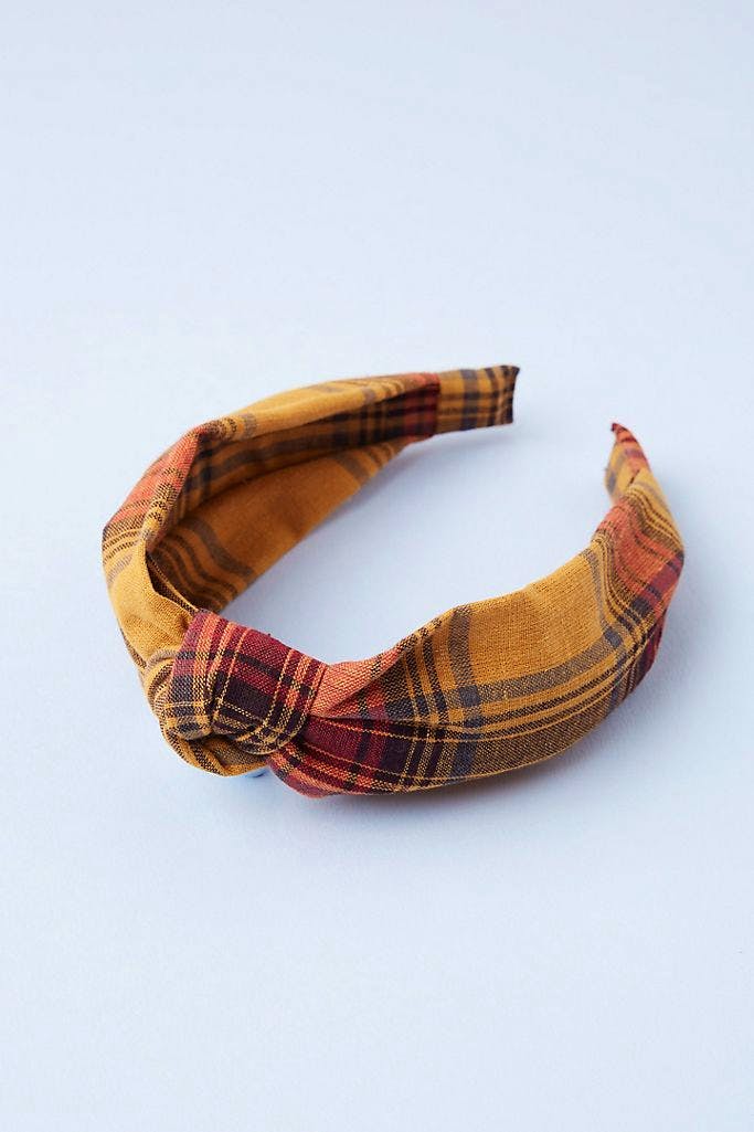 Anthropologie Checked Knot Headband, now £15