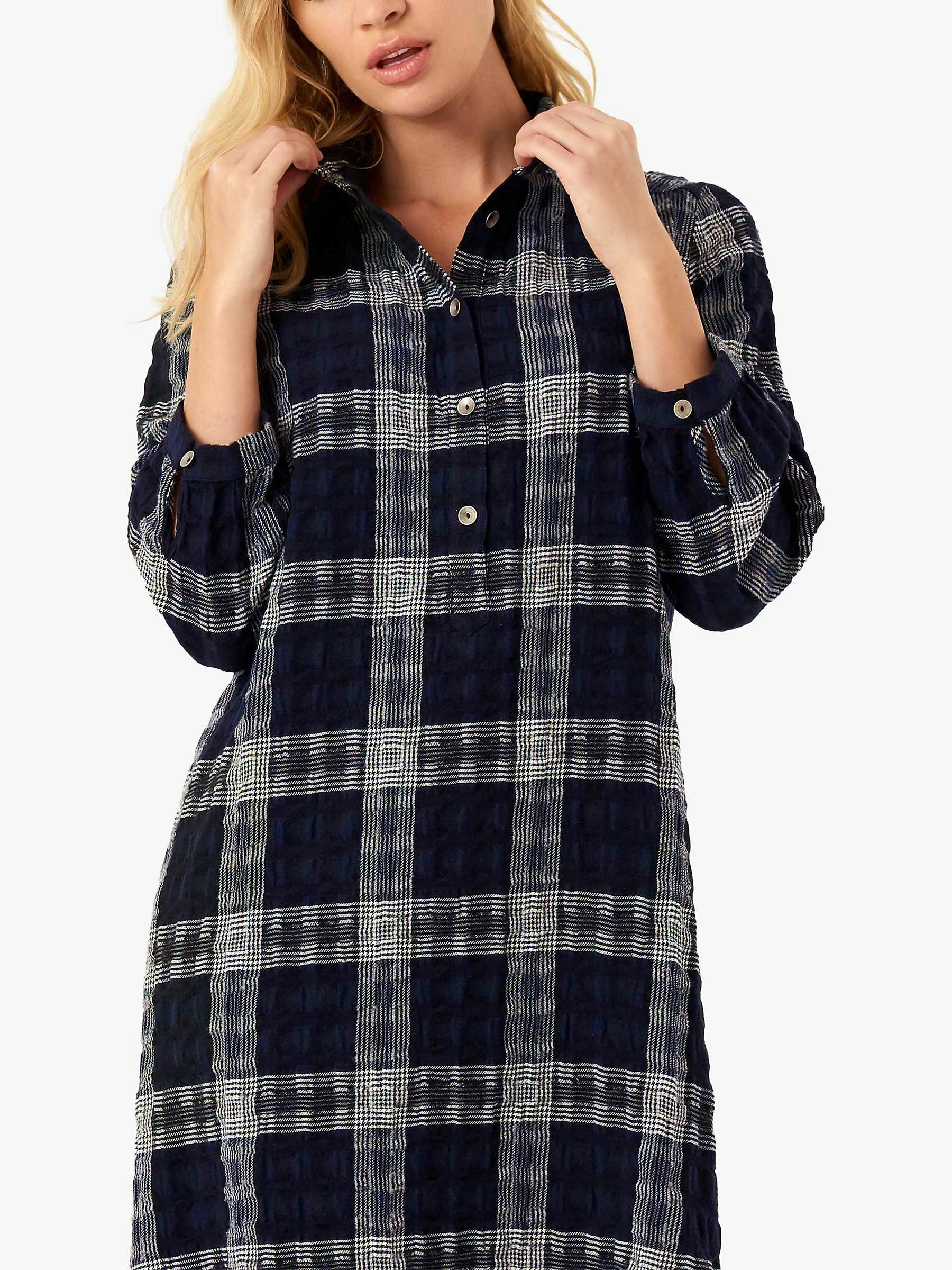 John Lewis Brora Wool Check Mini Shirt Dress Monochrome, £195