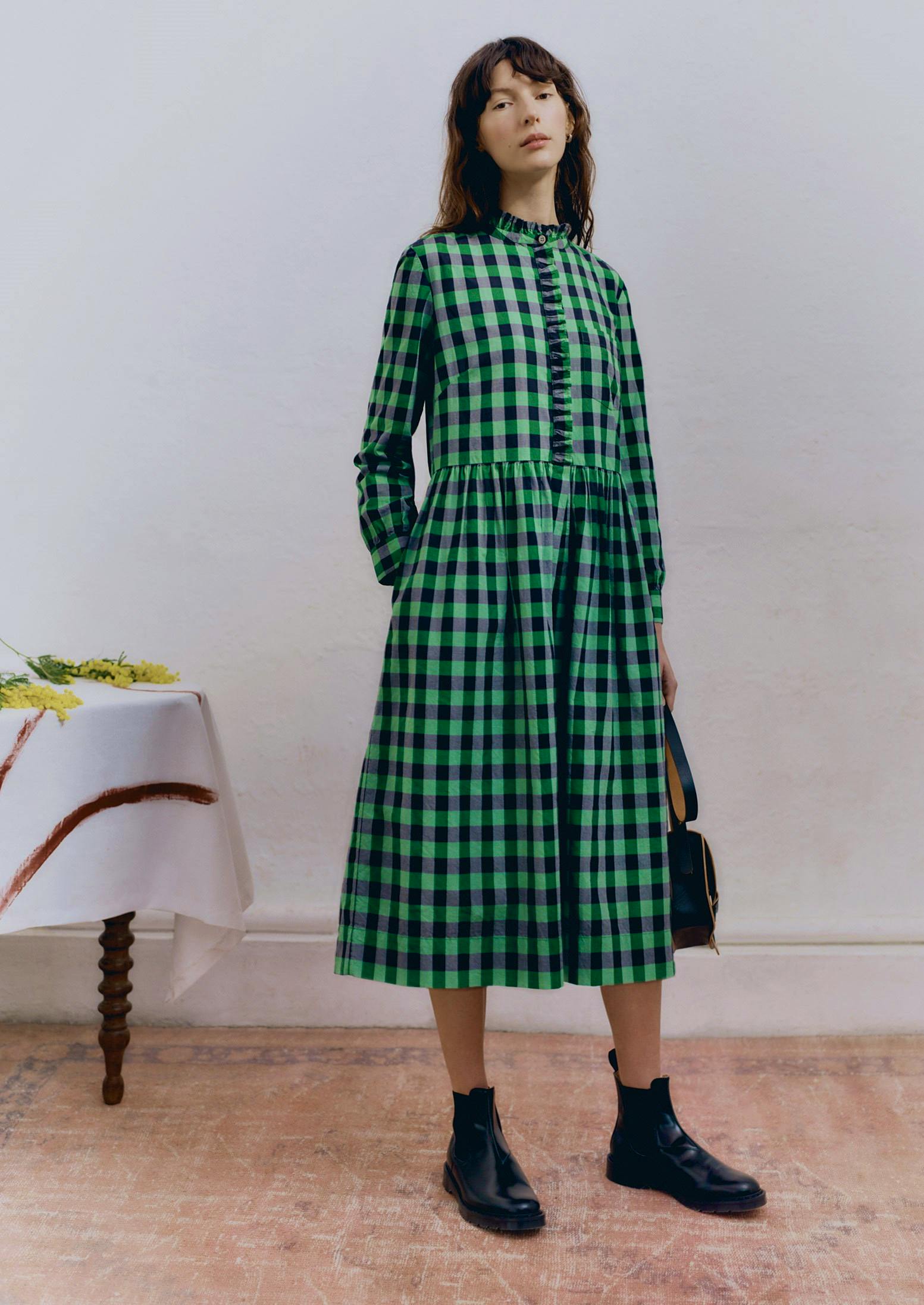 Toast Ine Check Cotton Short Dress, £160