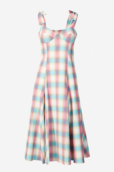 Selfridges Paper London Mona Checked Cotton Midi Dress, £365