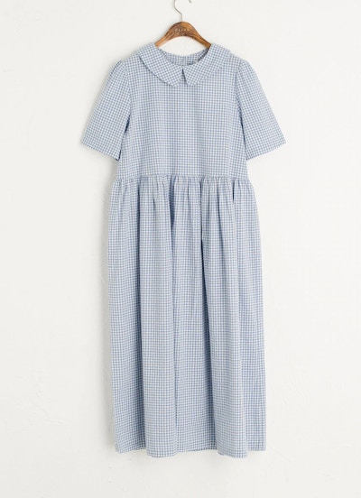 Olive Clothing Nancy Check Dress, Blue, £69